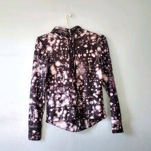 Rue SPORT Zip Up Black and White Pattern Hoodie